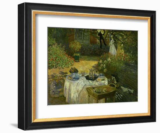 Le Dejeuner (Luncheon in the Artist's Garden at Giverny), circa 1873-74-Claude Monet-Framed Giclee Print