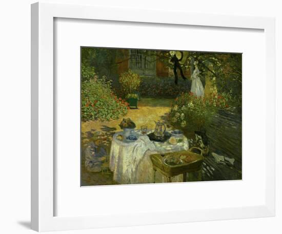 Le Dejeuner (Luncheon in the Artist's Garden at Giverny), circa 1873-74-Claude Monet-Framed Giclee Print