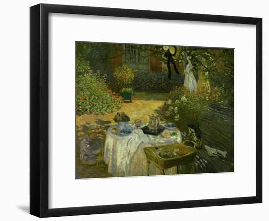 Le Dejeuner (Luncheon in the Artist's Garden at Giverny), circa 1873-74-Claude Monet-Framed Giclee Print