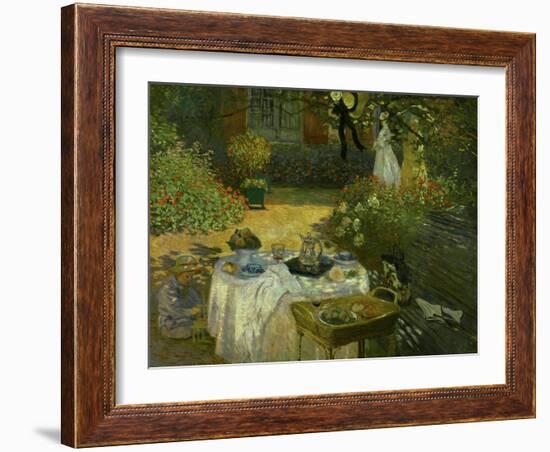 Le Dejeuner (Luncheon in the Artist's Garden at Giverny), circa 1873-74-Claude Monet-Framed Giclee Print