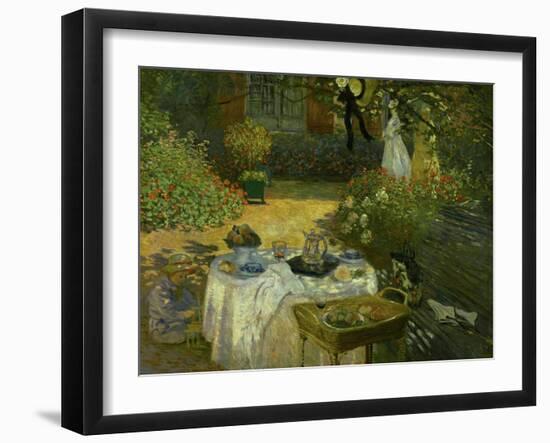 Le Dejeuner (Luncheon in the Artist's Garden at Giverny), circa 1873-74-Claude Monet-Framed Giclee Print