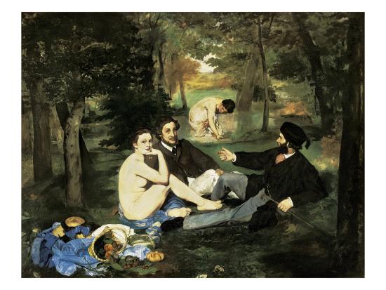 Le Déjeuner Sur L'Herbe (Luncheon on the Grass)-Edouard Manet-Stretched Canvas