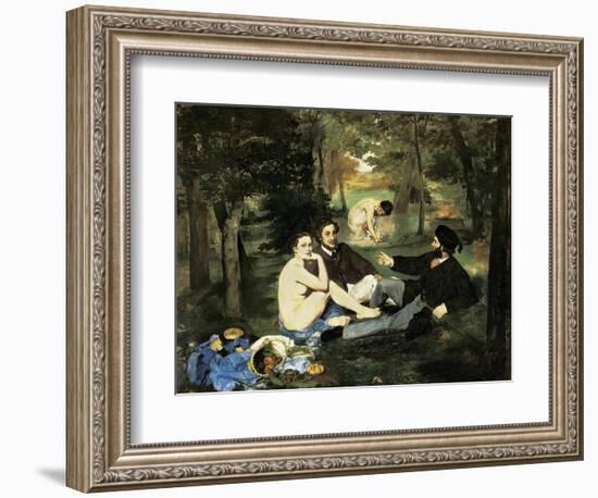 Le Déjeuner Sur L'Herbe (Luncheon on the Grass)-Edouard Manet-Framed Premium Giclee Print