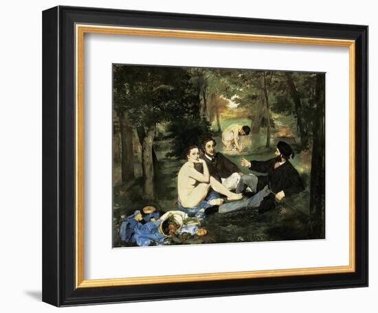 Le Déjeuner Sur L'Herbe (Luncheon on the Grass)-Edouard Manet-Framed Premium Giclee Print