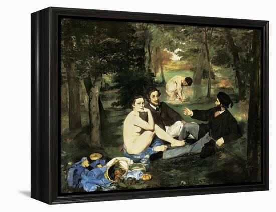 Le Déjeuner Sur L'Herbe (Luncheon on the Grass)-Edouard Manet-Framed Stretched Canvas