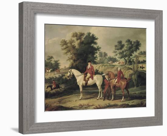 Le Départ pour la chasse : portraits équestres en costume de chasse de Louis Philippe, duc-Antoine Charles Horace Vernet-Framed Giclee Print