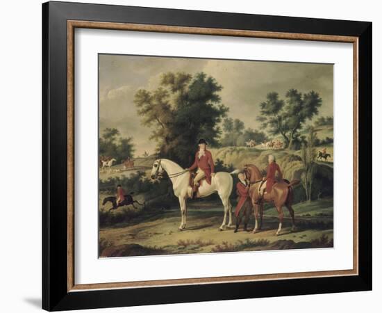 Le Départ pour la chasse : portraits équestres en costume de chasse de Louis Philippe, duc-Antoine Charles Horace Vernet-Framed Giclee Print