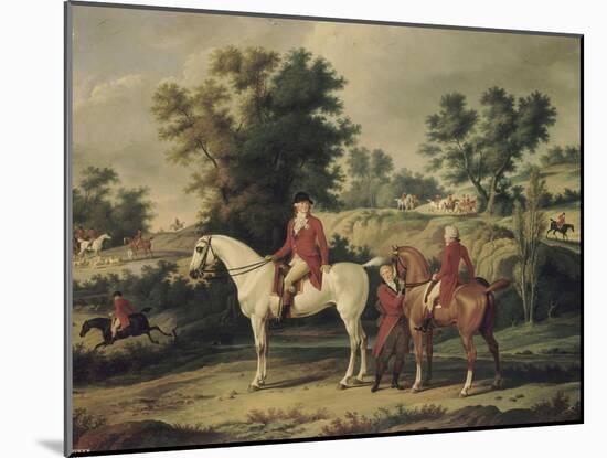 Le Départ pour la chasse : portraits équestres en costume de chasse de Louis Philippe, duc-Antoine Charles Horace Vernet-Mounted Giclee Print
