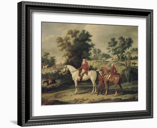 Le Départ pour la chasse : portraits équestres en costume de chasse de Louis Philippe, duc-Antoine Charles Horace Vernet-Framed Giclee Print