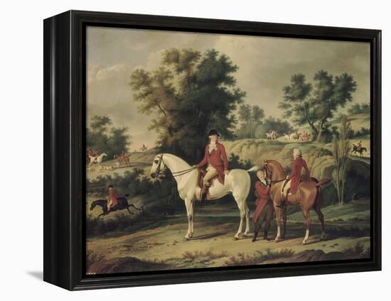 Le Départ pour la chasse : portraits équestres en costume de chasse de Louis Philippe, duc-Antoine Charles Horace Vernet-Framed Premier Image Canvas