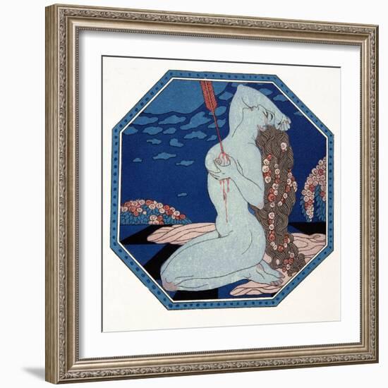 Le Deramantnier, Illustration from Les Chansons De Bilitis, by Pierre Louys, Pub. 1922 (Pochoir Pri-Georges Barbier-Framed Giclee Print