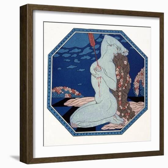 Le Deramantnier, Illustration from Les Chansons De Bilitis, by Pierre Louys, Pub. 1922 (Pochoir Pri-Georges Barbier-Framed Giclee Print