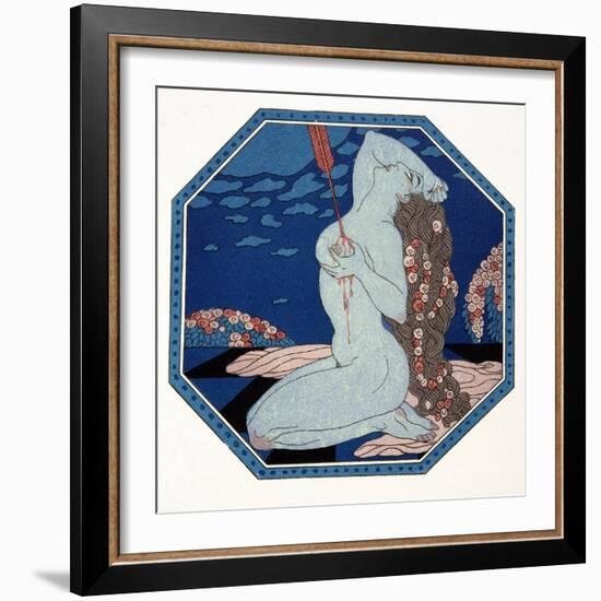 Le Deramantnier, Illustration from Les Chansons De Bilitis, by Pierre Louys, Pub. 1922 (Pochoir Pri-Georges Barbier-Framed Giclee Print