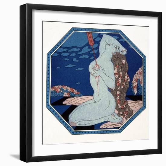 Le Deramantnier, Illustration from Les Chansons De Bilitis, by Pierre Louys, Pub. 1922 (Pochoir Pri-Georges Barbier-Framed Giclee Print