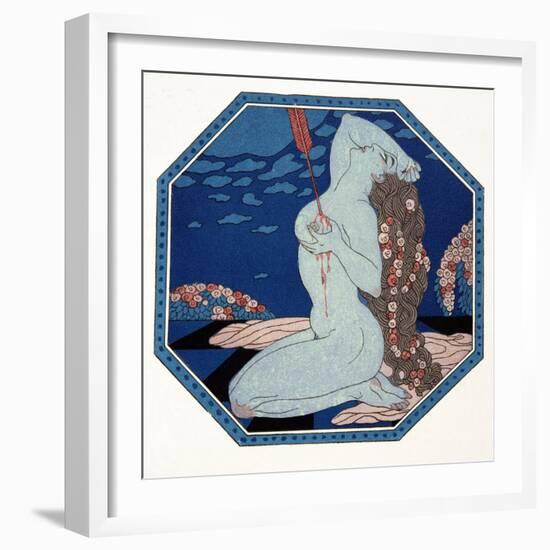 Le Deramantnier, Illustration from Les Chansons De Bilitis, by Pierre Louys, Pub. 1922 (Pochoir Pri-Georges Barbier-Framed Giclee Print