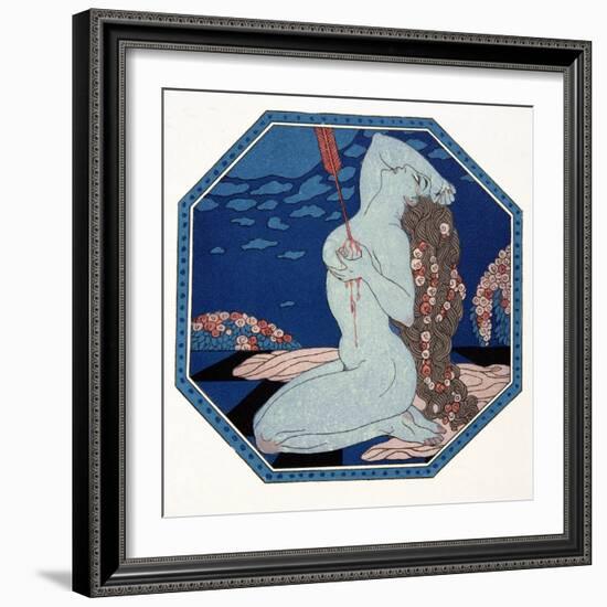 Le Deramantnier, Illustration from Les Chansons De Bilitis, by Pierre Louys, Pub. 1922 (Pochoir Pri-Georges Barbier-Framed Giclee Print