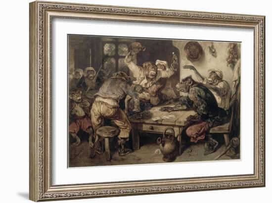 Le Désaccord-Alexandre Gabriel Decamps-Framed Giclee Print