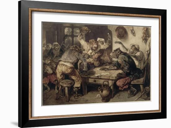 Le Désaccord-Alexandre Gabriel Decamps-Framed Giclee Print