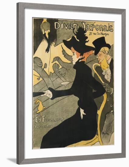 Le Divan Japonais-Henri de Toulouse-Lautrec-Framed Art Print