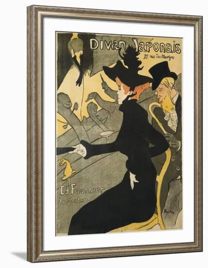 Le Divan Japonais-Henri de Toulouse-Lautrec-Framed Art Print