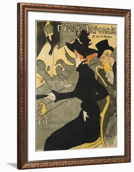 Le Divan Japonais-Henri de Toulouse-Lautrec-Framed Art Print