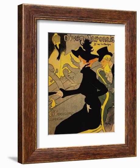 Le Divan Japonais-Henri de Toulouse-Lautrec-Framed Giclee Print