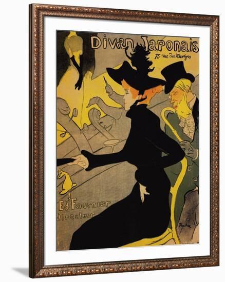 Le Divan Japonais-Henri de Toulouse-Lautrec-Framed Giclee Print