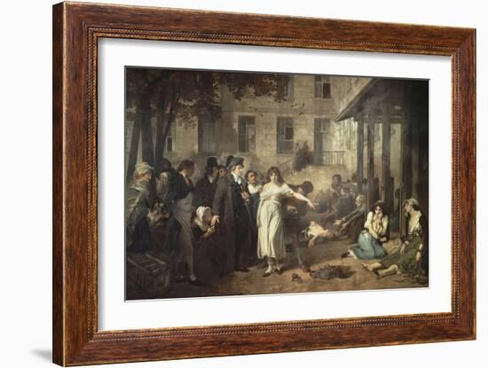 Le docteur P. Pinel faisant tomber les chaînes des aliénés-Tony Robert-fleury-Framed Giclee Print