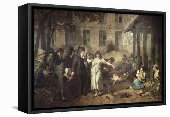 Le docteur P. Pinel faisant tomber les chaînes des aliénés-Tony Robert-fleury-Framed Premier Image Canvas