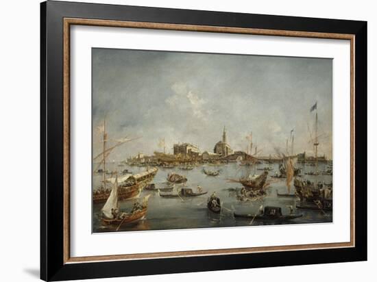 Le Doge sur le Bucentaure, à San Nicolo di Lido à Venise, le jour de l'ascension-Francesco Guardi-Framed Giclee Print