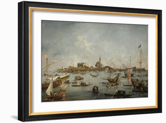 Le Doge sur le Bucentaure, à San Nicolo di Lido à Venise, le jour de l'ascension-Francesco Guardi-Framed Giclee Print