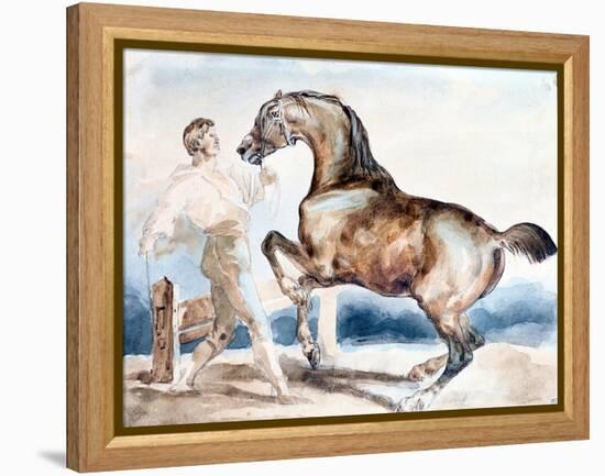 Le Dressage, Early 19th Century-Theodore Gericault-Framed Premier Image Canvas