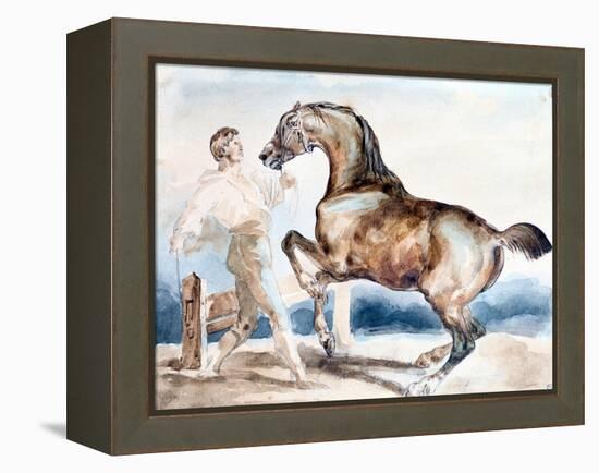 Le Dressage, Early 19th Century-Theodore Gericault-Framed Premier Image Canvas