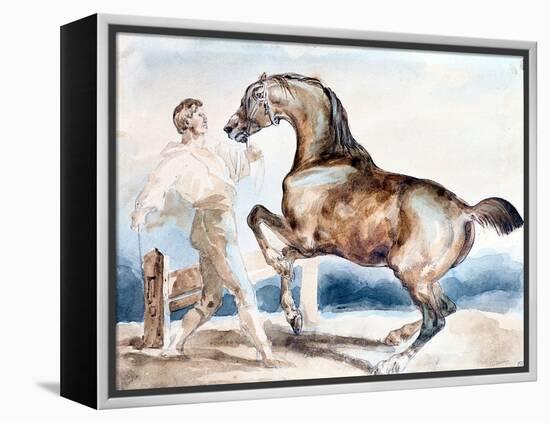 Le Dressage, Early 19th Century-Theodore Gericault-Framed Premier Image Canvas