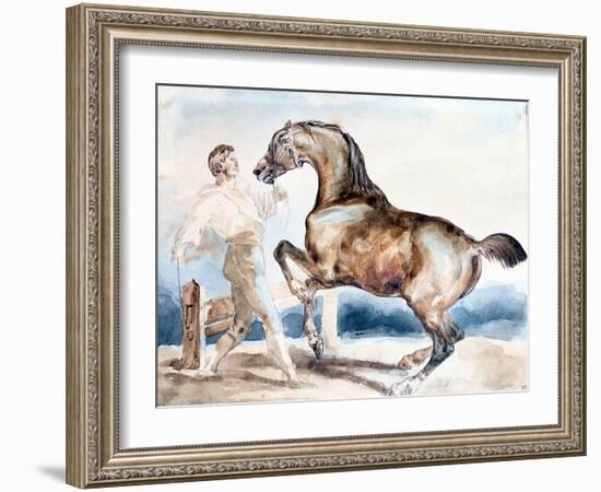 Le Dressage, Early 19th Century-Theodore Gericault-Framed Giclee Print