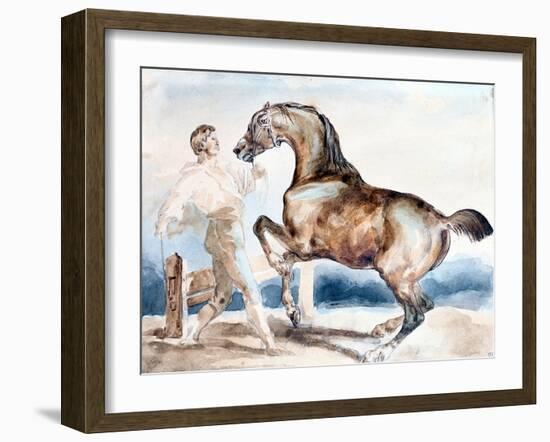 Le Dressage, Early 19th Century-Theodore Gericault-Framed Giclee Print