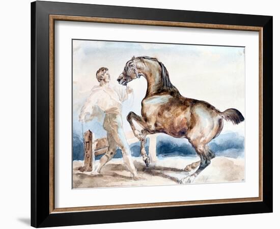 Le Dressage, Early 19th Century-Theodore Gericault-Framed Giclee Print