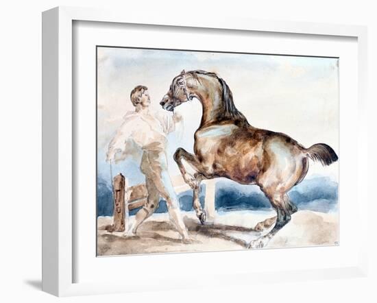 Le Dressage, Early 19th Century-Theodore Gericault-Framed Giclee Print