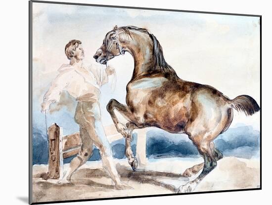 Le Dressage, Early 19th Century-Theodore Gericault-Mounted Giclee Print