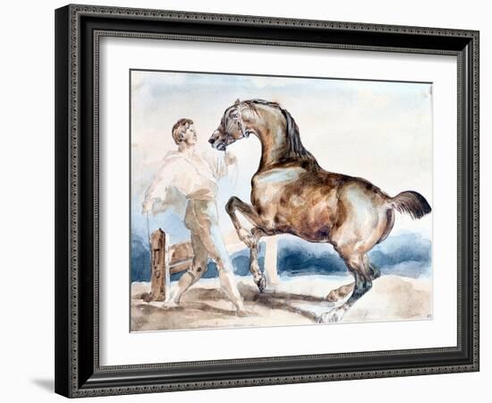 Le Dressage, Early 19th Century-Theodore Gericault-Framed Giclee Print