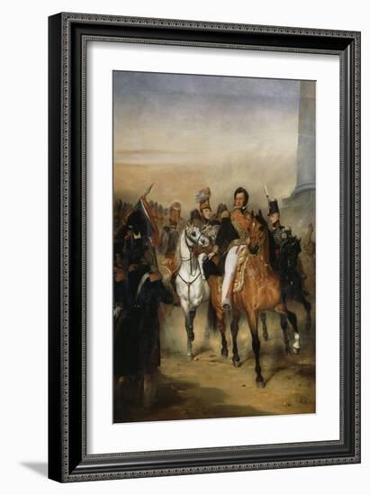 Le duc d'Orléans, lieutenant général du Royaume reçoit à la barrière du trô-Ary Scheffer-Framed Giclee Print