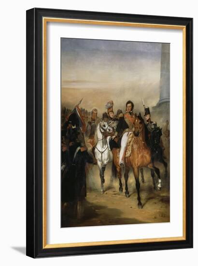 Le duc d'Orléans, lieutenant général du Royaume reçoit à la barrière du trô-Ary Scheffer-Framed Giclee Print