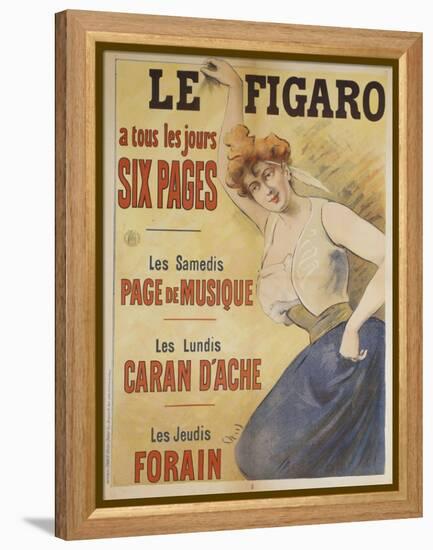 Le Figaro a tous les jours Six Pages, Les Samedis Page de Musique, Les Lundis Caran d'Ache-Jules Chéret-Framed Premier Image Canvas