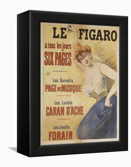 Le Figaro a tous les jours Six Pages, Les Samedis Page de Musique, Les Lundis Caran d'Ache-Jules Chéret-Framed Premier Image Canvas