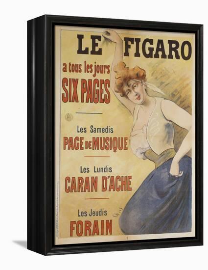 Le Figaro a tous les jours Six Pages, Les Samedis Page de Musique, Les Lundis Caran d'Ache-Jules Chéret-Framed Premier Image Canvas