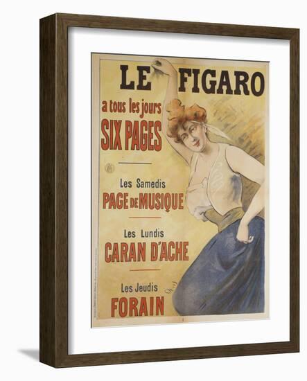 Le Figaro a tous les jours Six Pages, Les Samedis Page de Musique, Les Lundis Caran d'Ache-Jules Chéret-Framed Giclee Print
