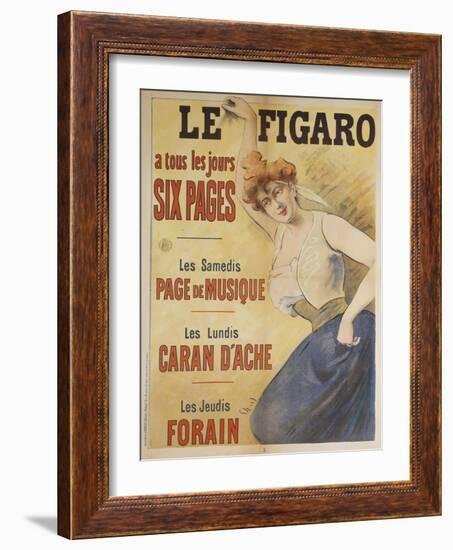 Le Figaro a tous les jours Six Pages, Les Samedis Page de Musique, Les Lundis Caran d'Ache-Jules Chéret-Framed Giclee Print