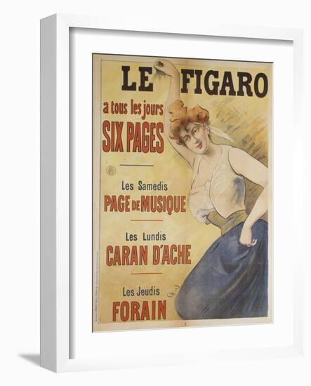 Le Figaro a tous les jours Six Pages, Les Samedis Page de Musique, Les Lundis Caran d'Ache-Jules Chéret-Framed Giclee Print