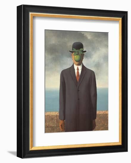 Le Fils de L'Homme (Son of Man)-Rene Magritte-Framed Art Print