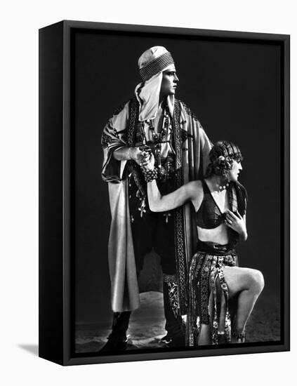 Le Fils du Sheik The Son of the Sheik by George Fitzmaurice with Rudolph Valentino and Vilma Banky,-null-Framed Stretched Canvas